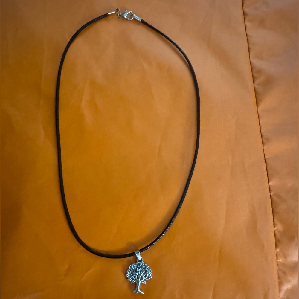 Ebony Silver Necklace Palm Tree Charm